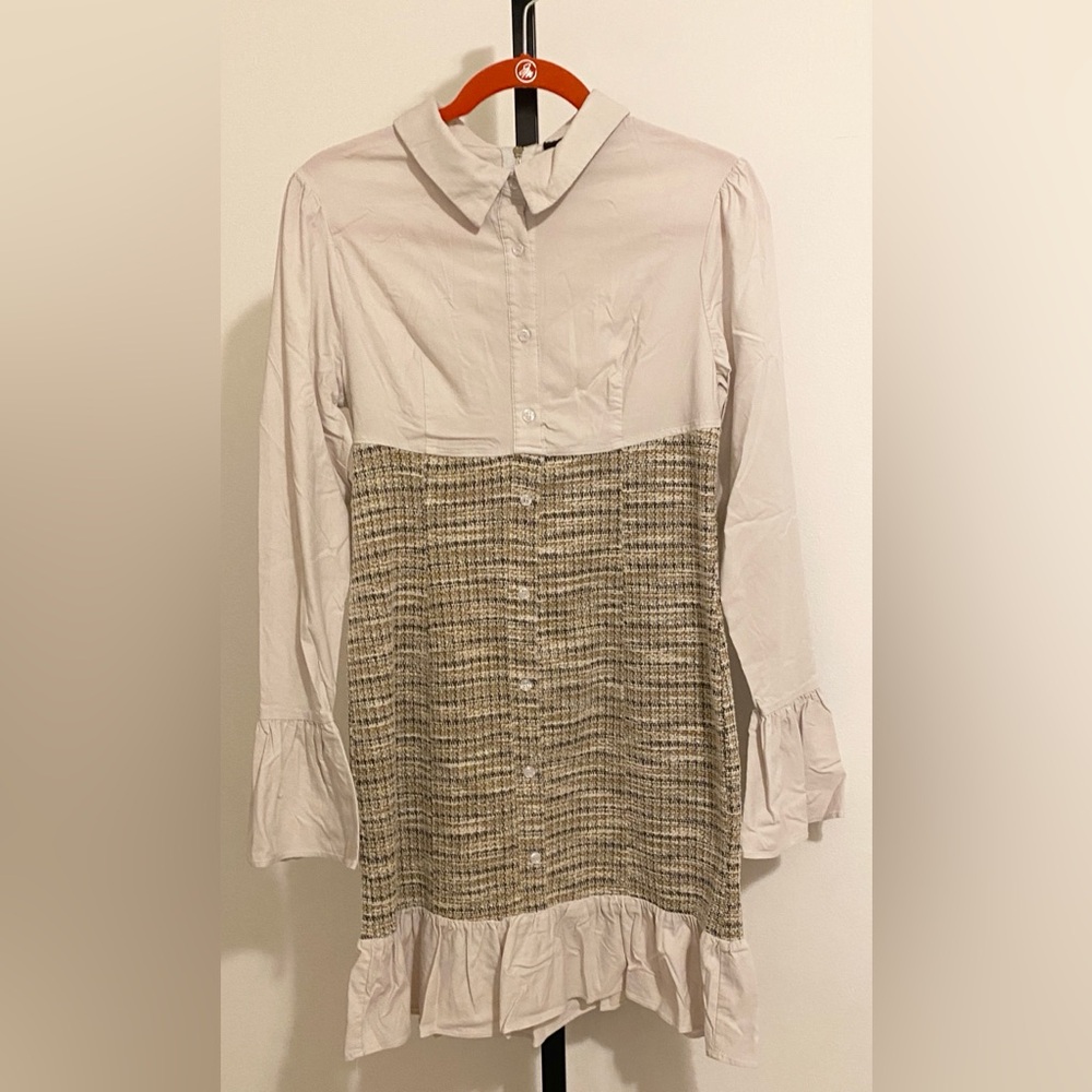 AKIRA Black and White Tweed-Like Dress - Women’s Large